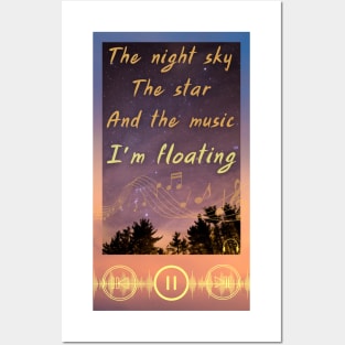 music player against night sky theme Posters and Art